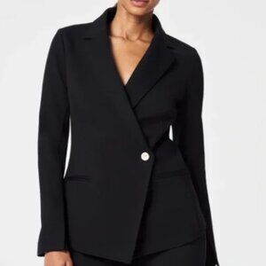 NWT Spanx Ponte Asymmetrical Blazer Black - Size Small